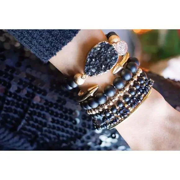 RETAIL $45 Kinsley Armelle Eternity Collection Coal Onyx Bracelet*BRAND NEW - Picture 2 of 2